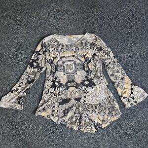 One World Black and Cream Women's Top